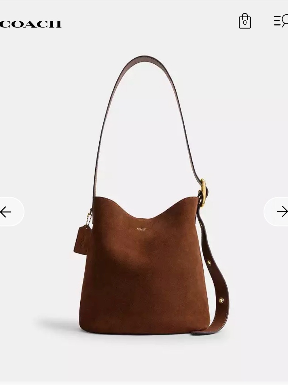 NWT Coach Bleecker Bucket 21 Suede Leather Shoulder Crossbody Bag Clay